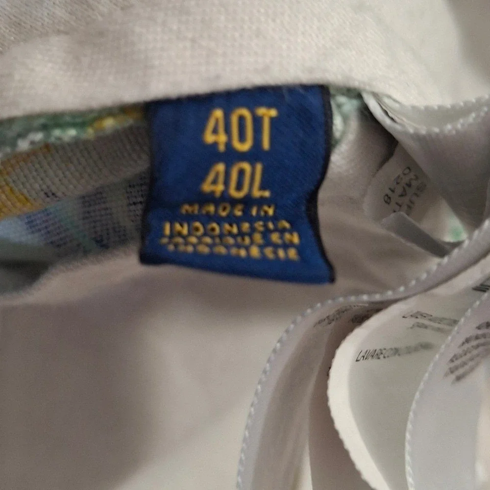 Polo Ralph Lauren Classic Fit Shorts Mens 40 Linen Blend Fishing Tropical Green